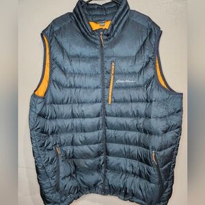 Eddie Bauer First Ascent Men’s Puffer Vest T3XL Big & Tall Insulated Gray Orange